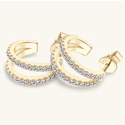 Moissanite 925 Sterling Silver C-Hoop Earrings Trendsi