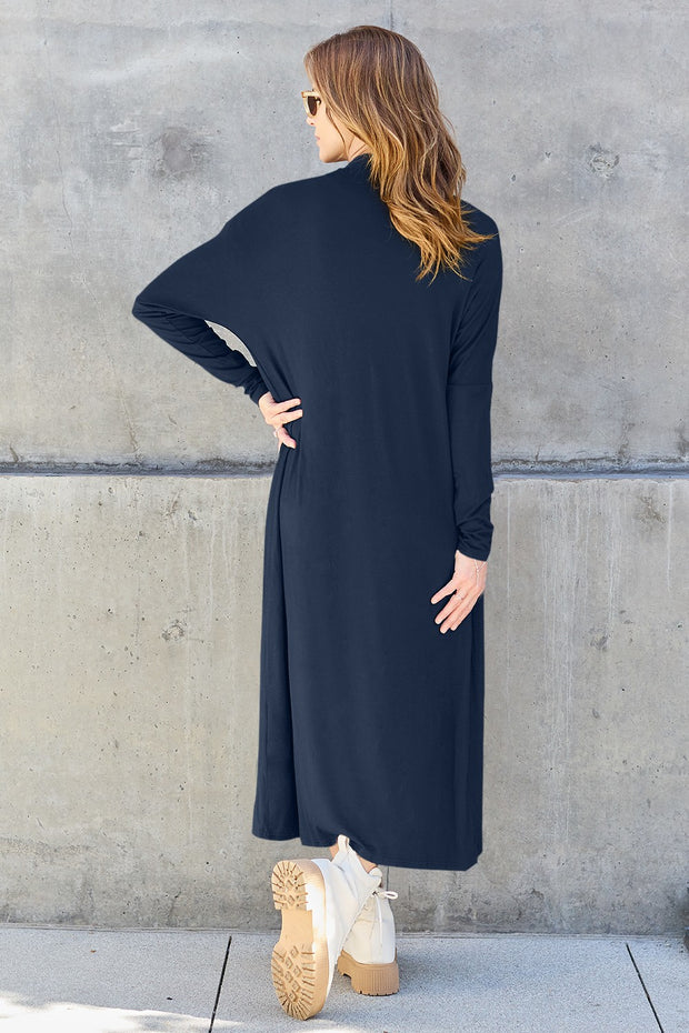 Basic Bae Full Size Open Front Long Sleeve Sweater Cover Up