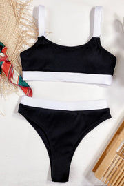 Color Block Scoop Neck Bikini Set Trendsi