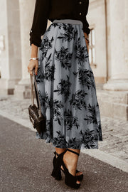 Embroidered High Waist Maxi Skirt Trendsi