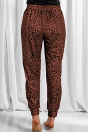 Full Size Leopard Drawstring Pocketed Pants Trendsi