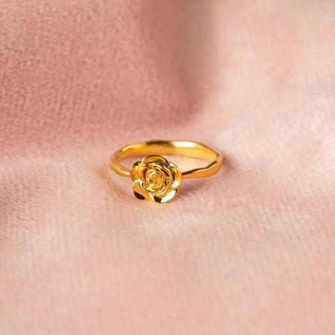 Rose Shape 18K Gold-Plated Ring Trendsi