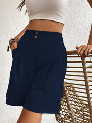 High Waist Shorts with Pockets Trendsi