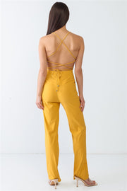 Doreli Group Backless Tied Spaghetti Strap Sleeveless Jumpsuit Trendsi