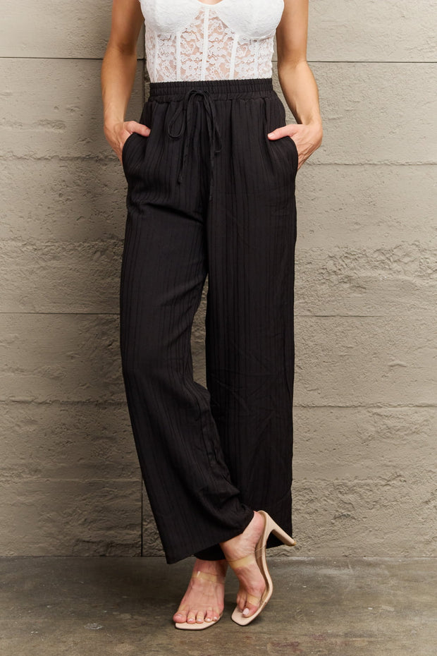 Tie Waist Long Pants Trendsi