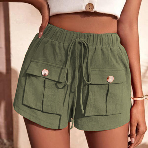 Tie Waist Cargo Shorts Trendsi