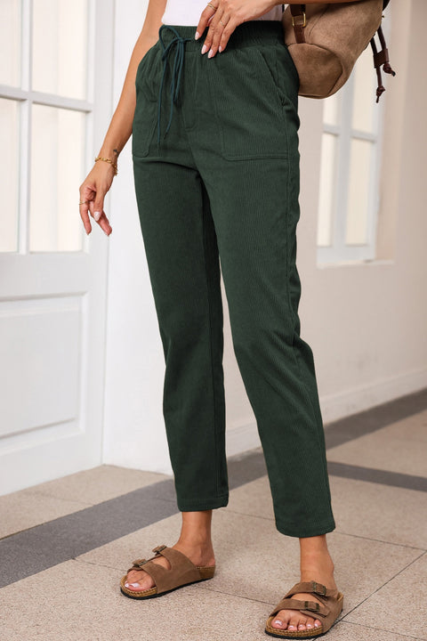 Drawstring Straight Pants with Pockets Trendsi