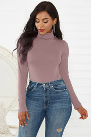 Turtleneck Long Sleeve Bodysuit Trendsi