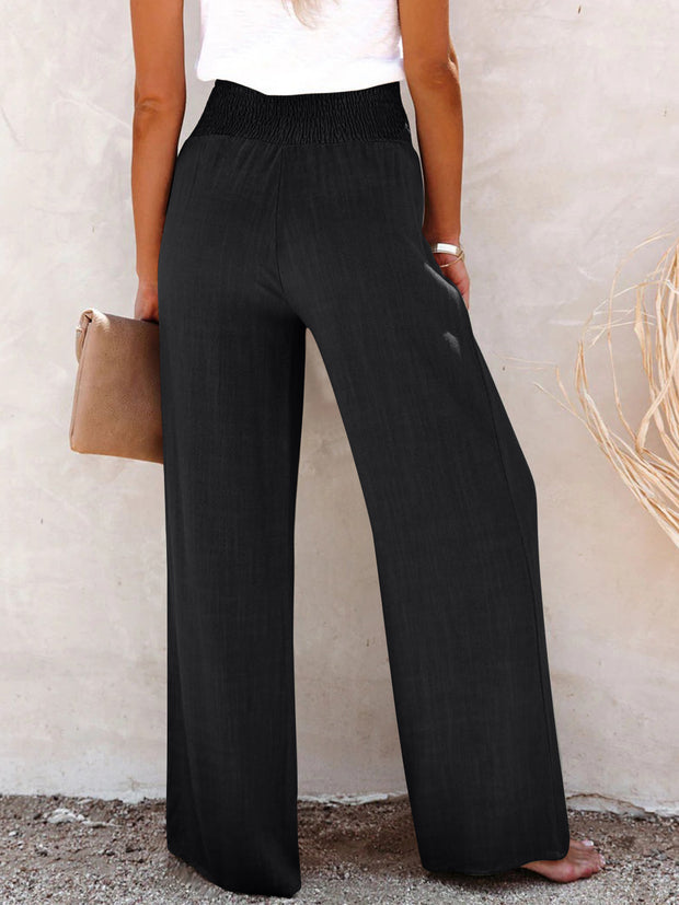 Full Size Decorative Button High Waist Pants Trendsi