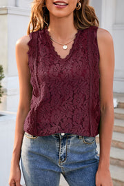 Lace V-Neck Tank Trendsi