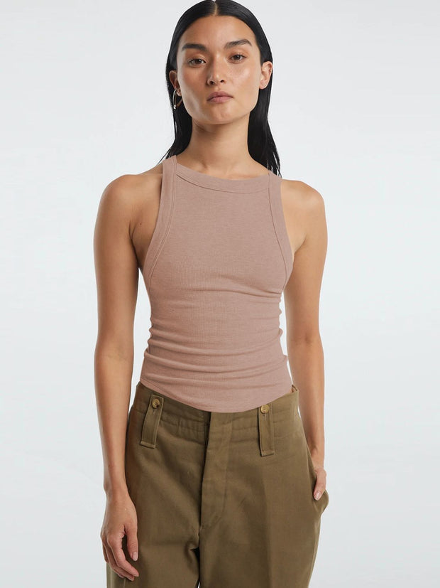 Halter Neck Ribbed Cropped Top Trendsi