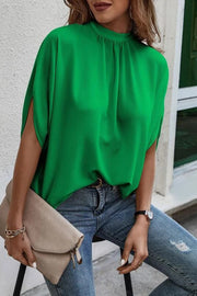 Tie Back Slit Half Sleeve Blouse Trendsi