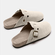 Suede Closed Toe Buckle Slide Trendsi