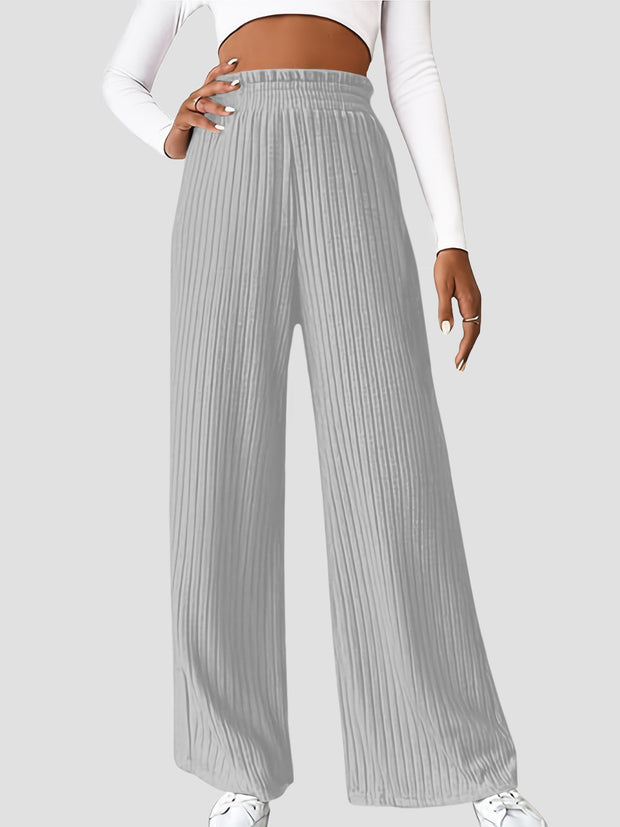 Ribbed High Waist Pants Trendsi