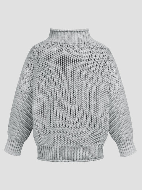 Turtleneck Long Sleeve Sweater Trendsi