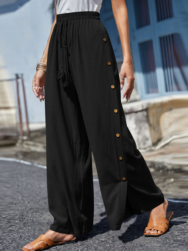 Full Size Tassel Wide Leg Pants Trendsi