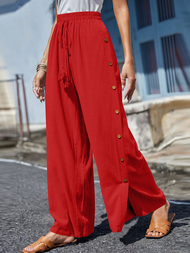 Full Size Tassel Wide Leg Pants Trendsi