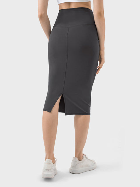 Slit Wrap Active Skirt Trendsi