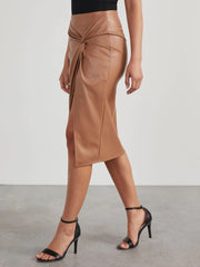 Twist Detail High Waist Skirt Trendsi