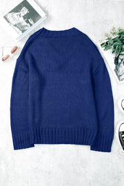 V-Neck Dropped Shoulder Sweater Trendsi