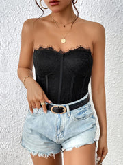 Strapless Sweetheart Neck Bodysuit Trendsi