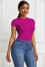 Round Neck Short Sleeve Bodysuit Trendsi