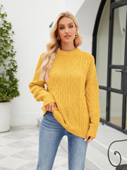 Round Neck Dropped Shoulder Sweater Trendsi