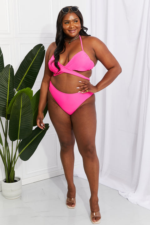 Marina West Swim Summer Splash Halter Bikini Set in Pink Trendsi