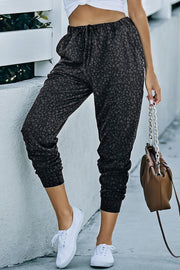 Double Take Leopard Print Joggers with Pockets Trendsi