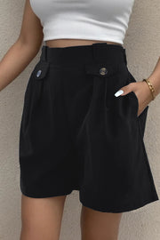 Decorative Button Pocketed Shorts Trendsi