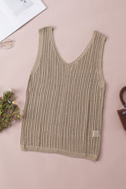 V-Neck Wide Strap Knit Vest Trendsi