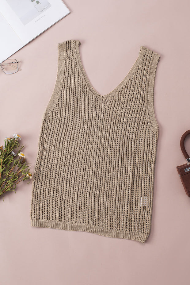 V-Neck Wide Strap Knit Vest