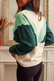 Color Block Buttoned Sweater Trendsi