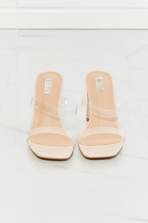 MMShoes Walking On Air Transparent Double Band Heeled Sandals