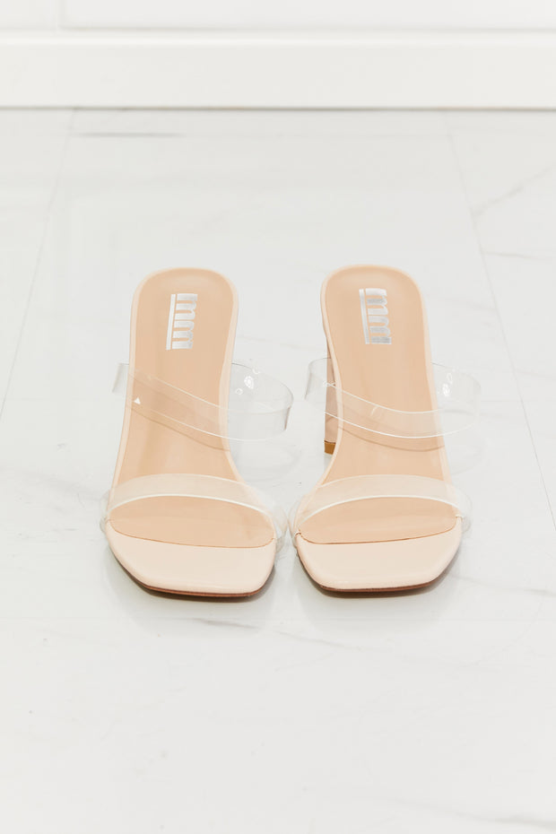 MMShoes Walking On Air Transparent Double Band Heeled Sandals