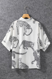 Printed Collared Neck Half Sleeve Shirt Trendsi