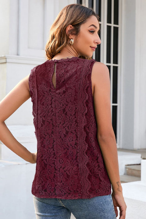 Lace V-Neck Tank Trendsi