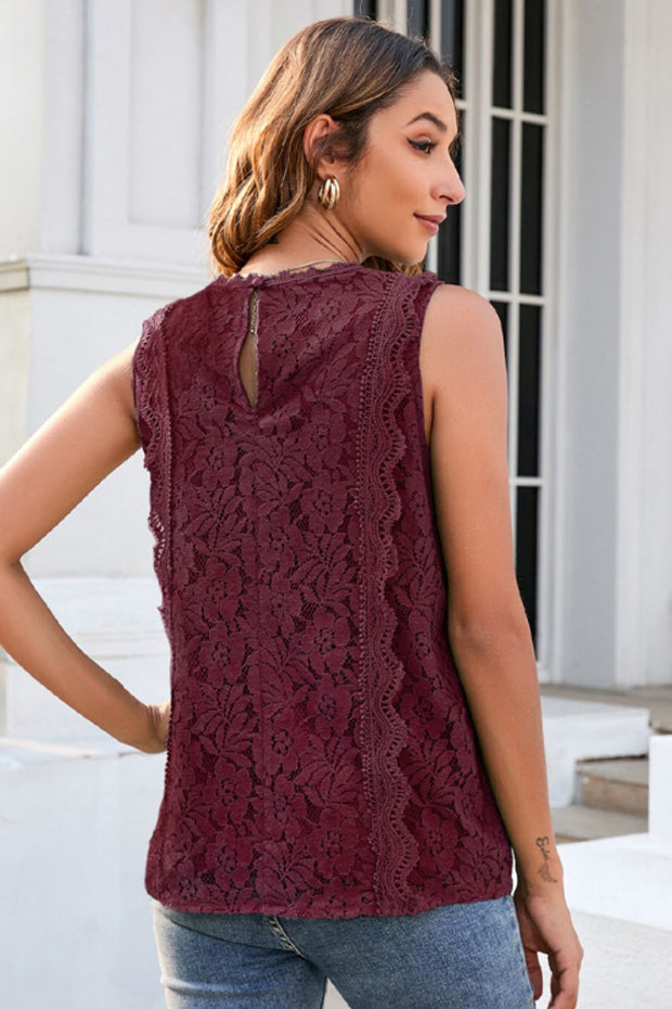 Lace V-Neck Tank Trendsi