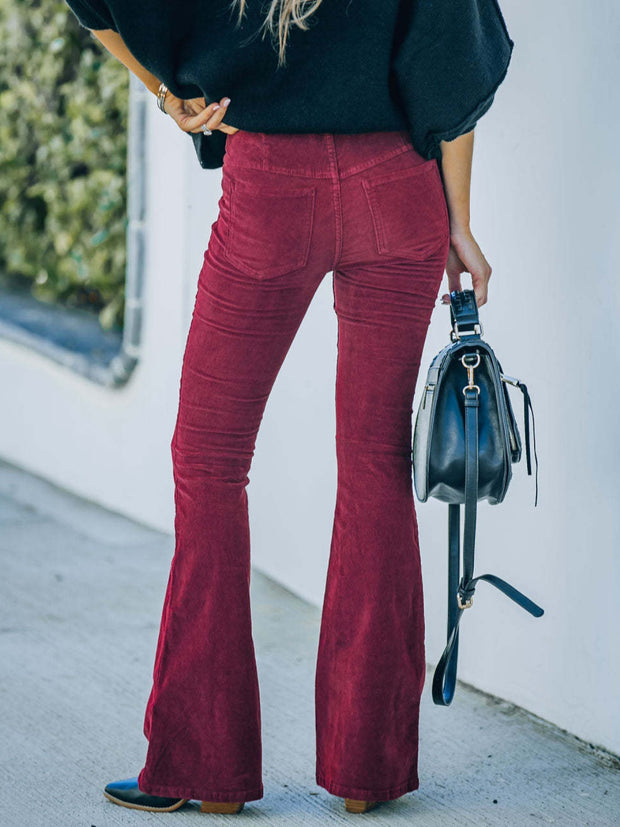 High Waist Bootcut Pants Trendsi