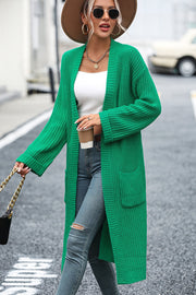 Dropped Shoulder Long Sleeve Cardigan with Pocket Trendsi