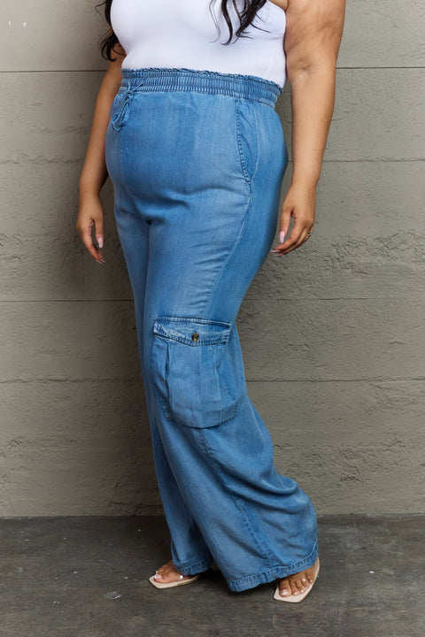 GeeGee Out Of Site Full Size Denim Cargo Pants