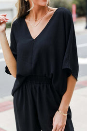 V-Neck Half Sleeve Blouse