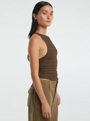 Halter Neck Ribbed Cropped Top Trendsi