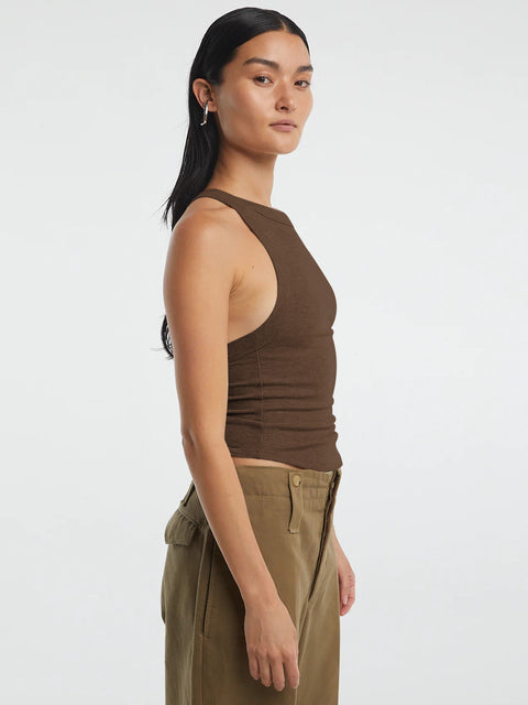 Halter Neck Ribbed Cropped Top Trendsi