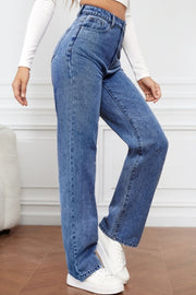 High Waist Straight Jeans Trendsi