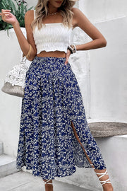 Ditsy Floral Slit High Waist Skirt Trendsi