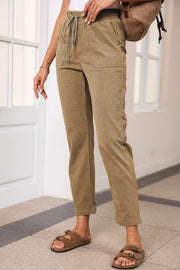 Drawstring Straight Pants with Pockets Trendsi