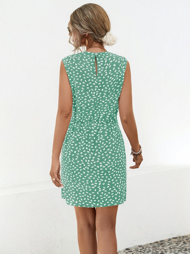 Twisted Printed Sleeveless Mini Dress Trendsi