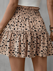 Frill Tied Printed Mini Skirt Trendsi