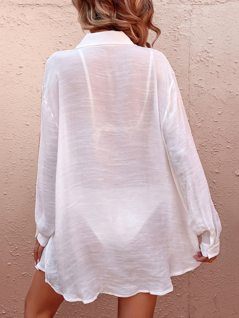 Pocketed Dropped Shoulder Cover Up Trendsi